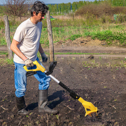 20V Cordless Tiller Cultivator, 250RPM Electric Garden Tiller Depth Garden Rototiller for Lawn/Gardening/Soil Cultivation