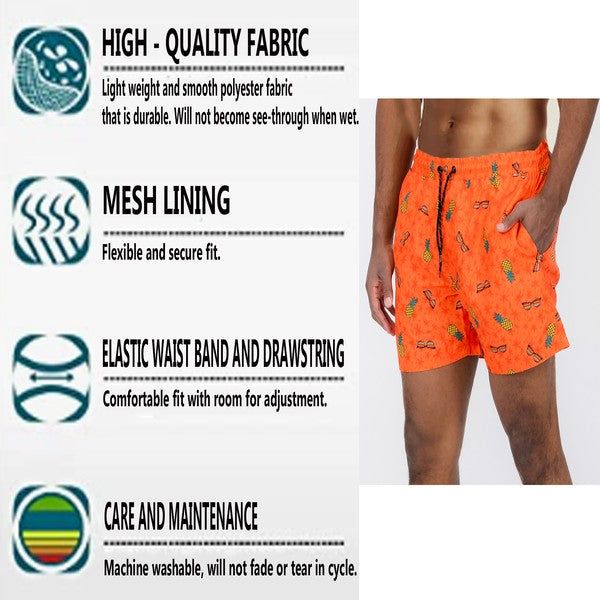 Stylish Blue Striped Swim Shorts for Men - Comfortable Quick-Dry Beachwear