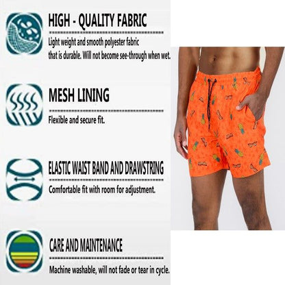 Stylish Blue Striped Swim Shorts for Men - Comfortable Quick-Dry Beachwear
