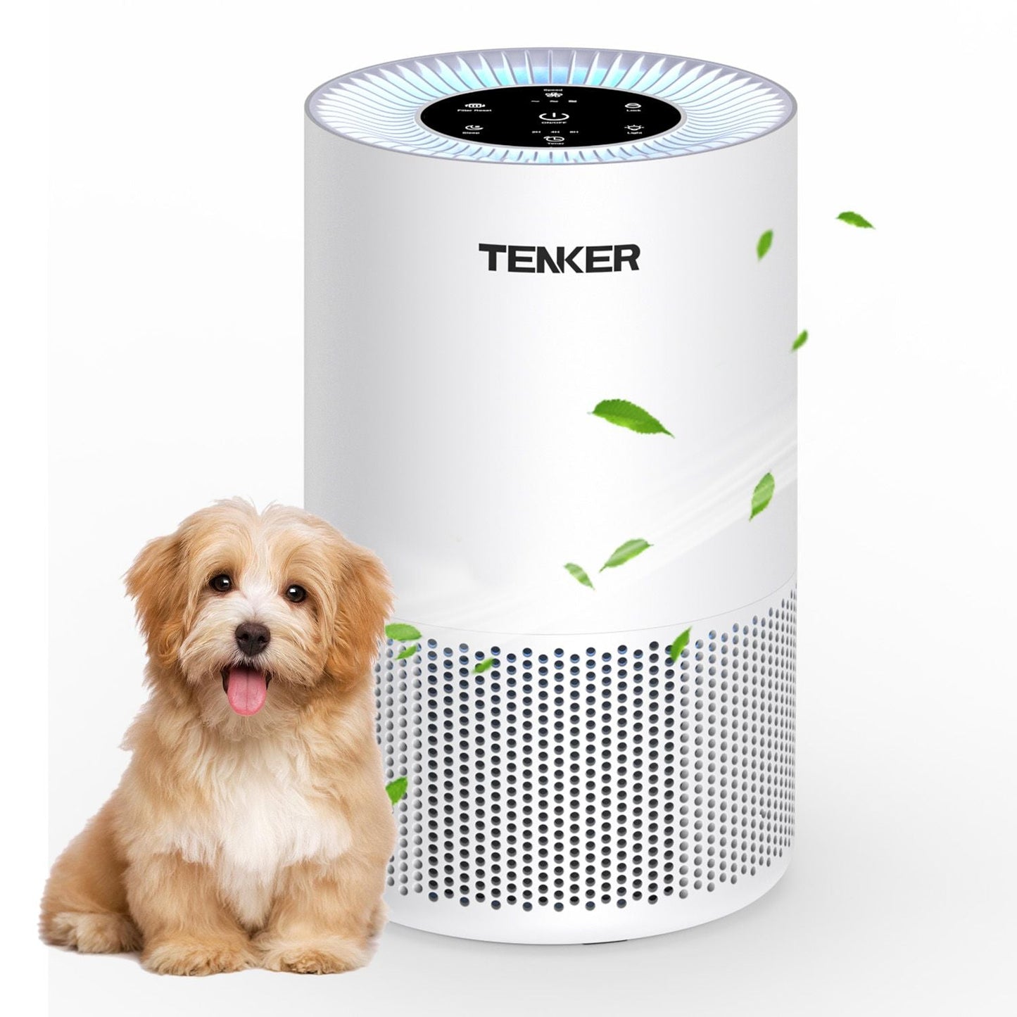 TENKER AP-6980 Air Purifier White US 1300ft² Large Rooms H13 Heap 3-Stage Filtration 3 Speeds 3 Timer w/Light Air Cleaner Machine