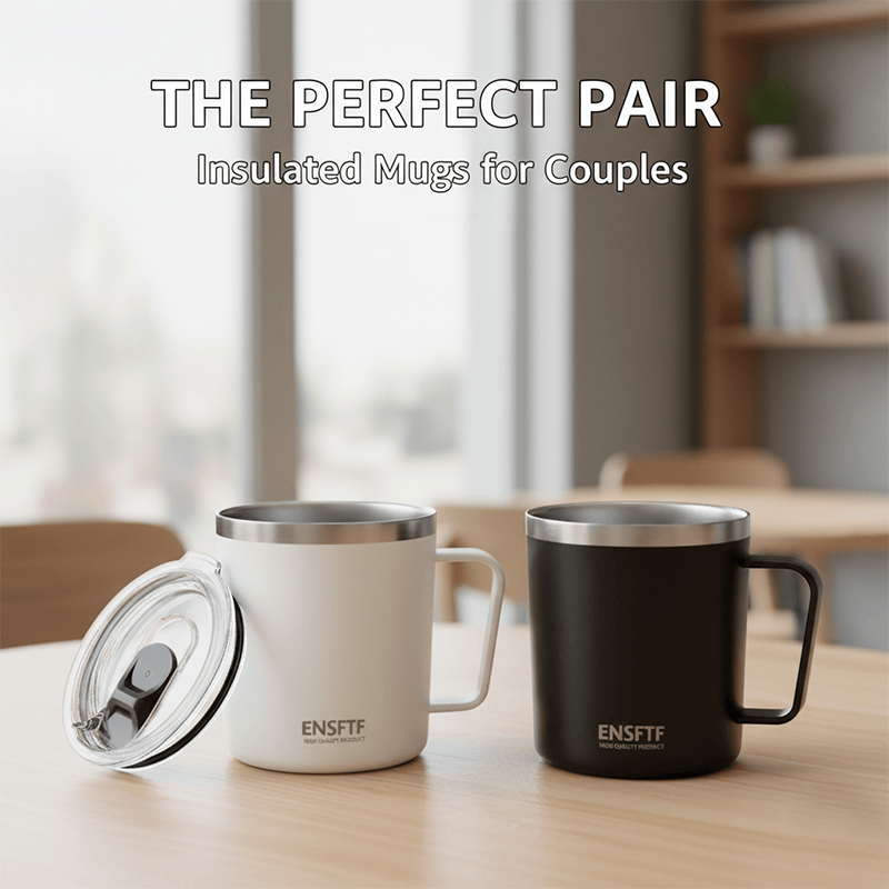 Insulated Stainless Steel Coffee Mug with Leak-Proof Lid – Reusable Office/Trave