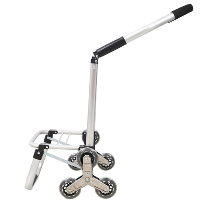 2 in 1 Shopping Stair Trolley with Wheels,Trolley Black Foldable Shopping Cart,Removable Shopping Oxford Waterproof Bag,Stainless Steel Triangular Wheels, Black