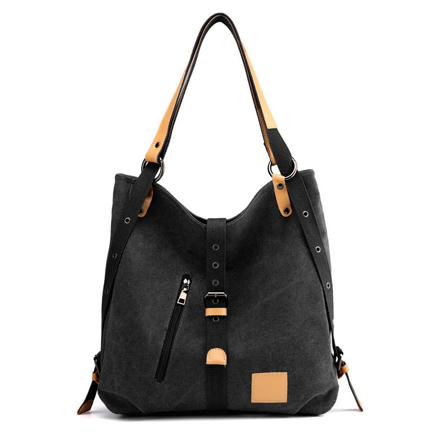 Ladies Canvas Tote Bag Multifunctional Purse Handbag Adjustable Shoulder Rucksack Convertible Backpack Wear-Resistant Dirt-Proof For Women School Office Travel