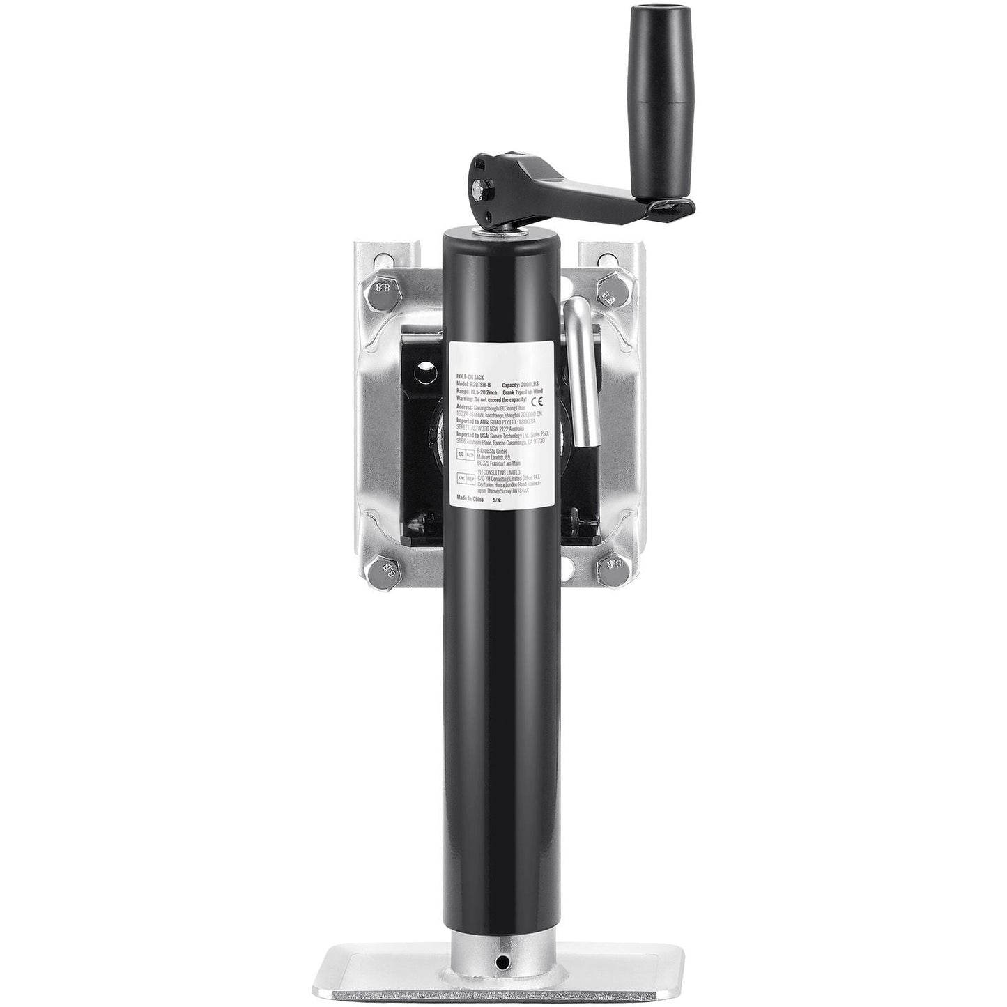 Trailer Jack, 2000 lbs Dynamic Load Capacity, Heavy Duty Swivel Bolt-on Trailer Jack, 10" Lift Trailer Jack Stand with Handle for RV Trailer, Horse Trailer, Utility Trailer, and Yacht Trailer