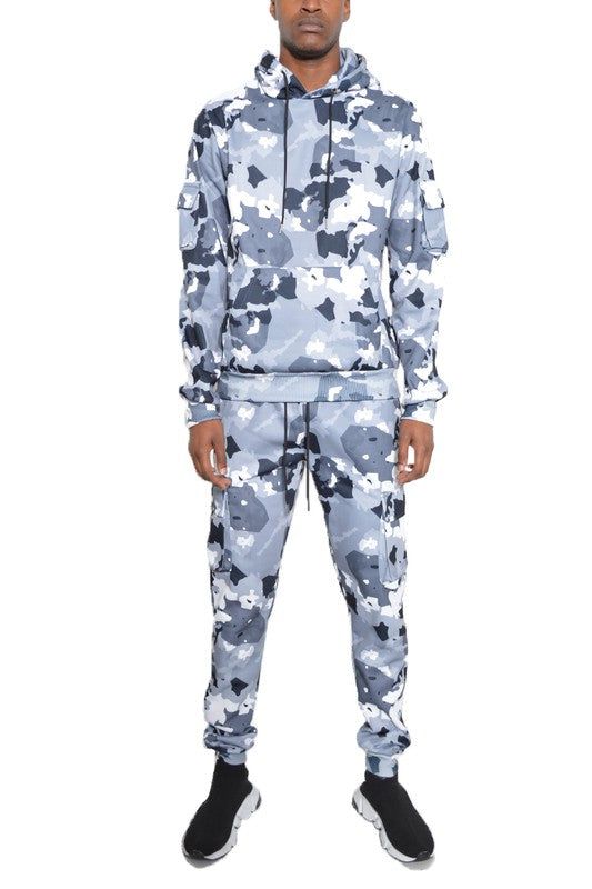 Premium Full Camo Cotton Hoodie Sweat Set - Perfect for Outdoor Adventures
