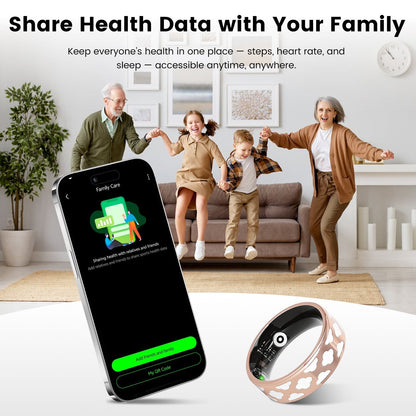 Size7/8/9/10 Options -- 1Pc Smart Ring Health Tracker Fitness/Sleep/Stress/HRV Tracker with Charging Case Magnetic Charging Cable for Women & Men Compatible with iOS & Android 7-Day Battery Life