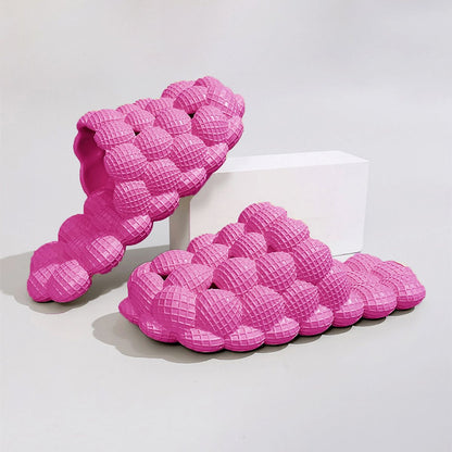 Women's Solid Ultra Cushioned Bubble Slides; Bubble Slippers