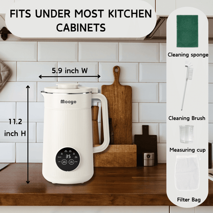8 in 1 Automatic Nut Milk Maker Machine,35oz Multi-Functional Soy Milk Maker with 10 Blades, Plant-Based, Oat, Almond, Dairy Free Beverages with 12h Timer, Heating, Auto-clean, Keep Warm 2h