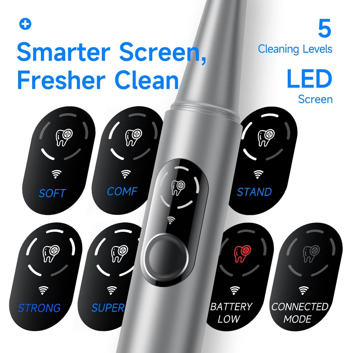 Home stone-removing device, visual ultrasonic dental cleaner for removing tartar and dental plaque, crescent-shaped dental cleaning tool