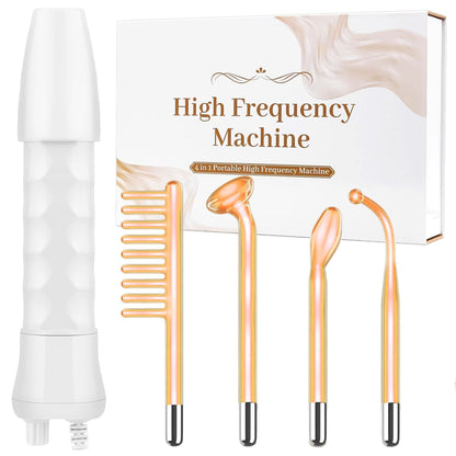 High Frequency Wand 'C Violet Portable Skin Therapy Machine for Anti-Aging - Skin Tightening - Wrinkle Reducing - Dark Circles - 4 in 1