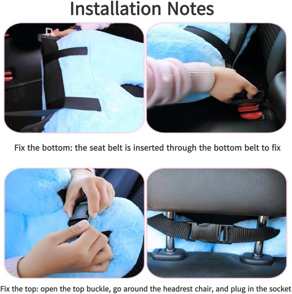 Travel Pillow Cushion for The Back Seat of Car Car Pillow for Kids A Sleeping Artifact Suitable for Long-Distance Travel of Adults and Children Travel Pillow for Kids Blue