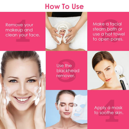 Blackhead Vacuum Remover Electric Acne Blackhead Comedone Extractor Remover Tool Facial Pore Cleaner Pimple Suction Tool