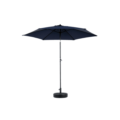 9FT Outdoor Patio Umbrella,Outdoor Table Umbrella with 6 Sturdy Ribs, Push Button Tilt and Crank,Yard Umbrella, Market Umbrella for Deck, Backyard, Pool (Base Not Included),Navy Blue