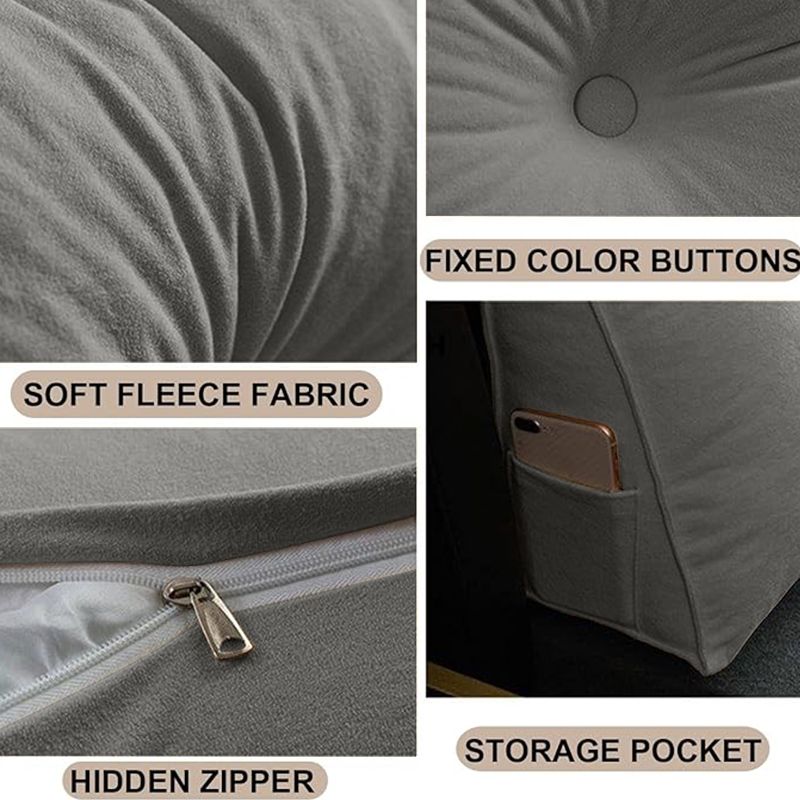Triangle Reading Cushion with a button-Gray 100*50*20cm