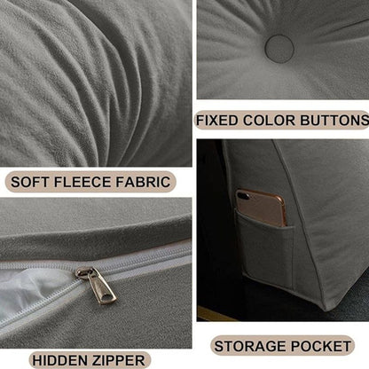 Triangle Reading Cushion with a button-Gray 100*50*20cm
