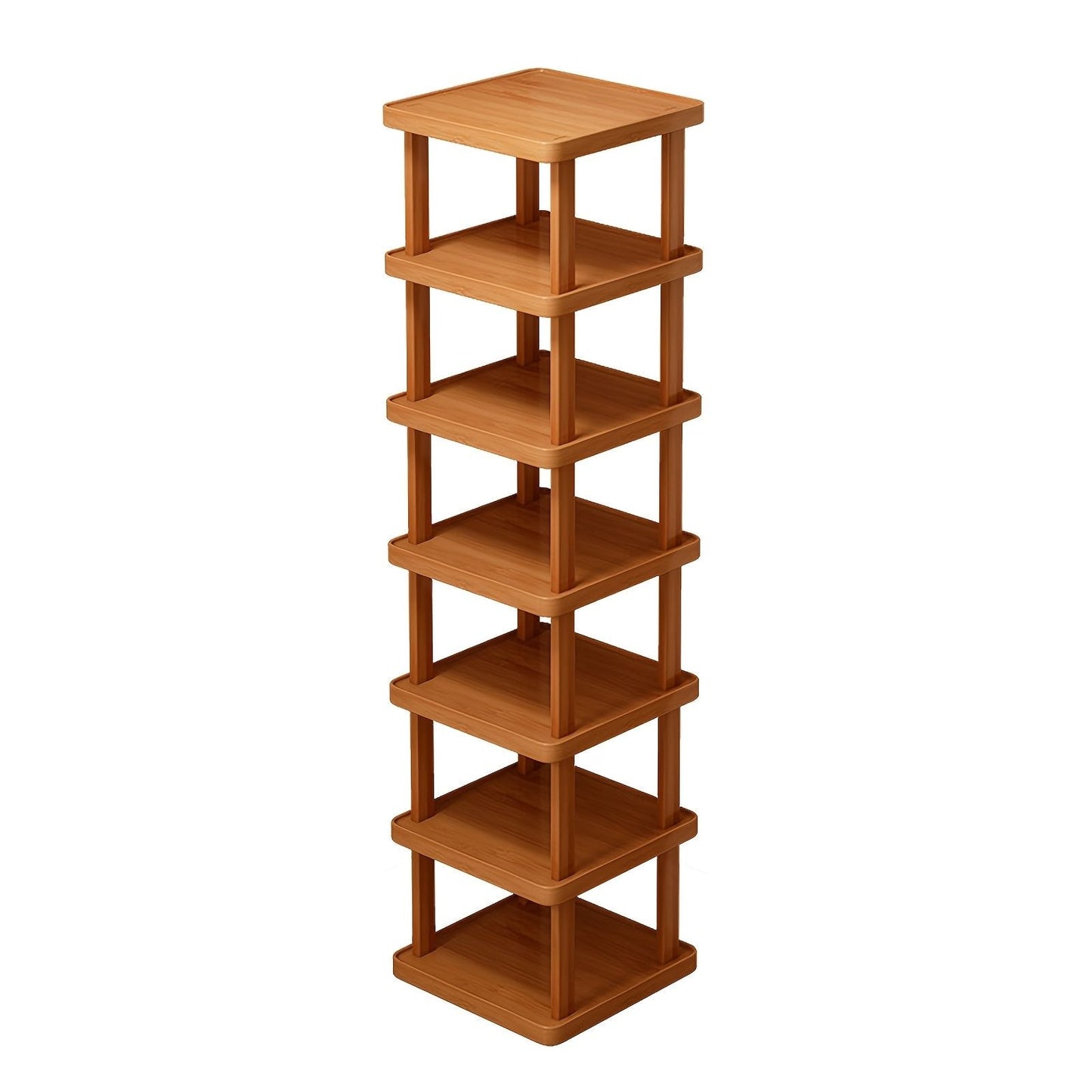 Versatile Bamboo Expandable Folding Storage Rack - 3/6/9 Layer Organizer for Any Room, No Assembly Needed!