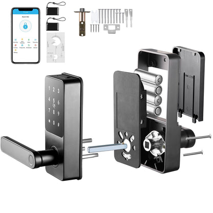 Smart Lock, 5-in-1 Smart Door Knob, Fingerprint Deadbolt with App Control, Bluetooth Smart Lock, Keyless Entry Door Lock with Handle, Biometric Door Lock, Keypad Digital Door Lock for Front Door