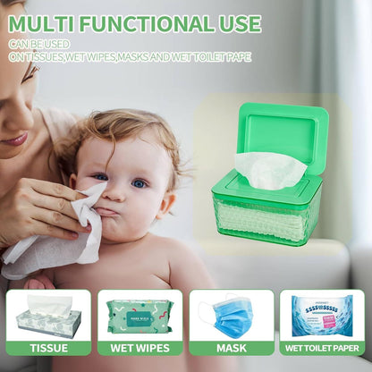 Wipes Dispenser, One-Handed Operation Wipe Holder for Baby & Adult, Seal-Designed Wipes Container for Bathroom Keep Diaper Wipes Fresh