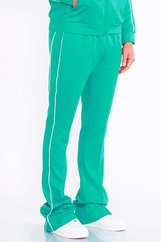 Men's Side Pipe Stacked Flare Trousers for Trendy Urban Style