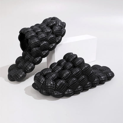 Women's Solid Ultra Cushioned Bubble Slides; Bubble Slippers