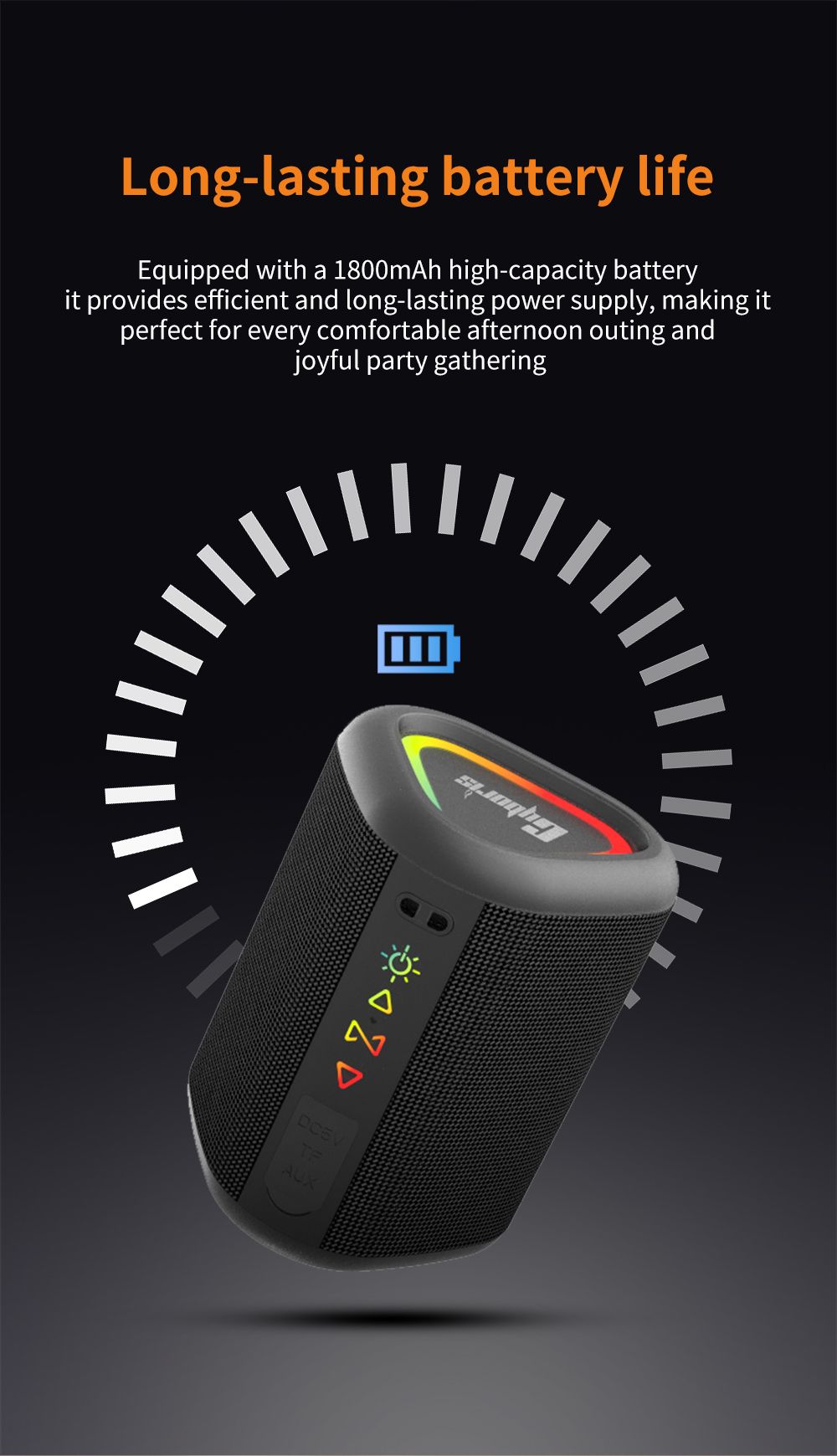 Cyboris S1 High Quality Portable Mini Waterproof Bluetooth Speaker, Wireless V5.4 Outdoor TWS Stereo Sporting Speakers 15W Loud Stereo Soundbox