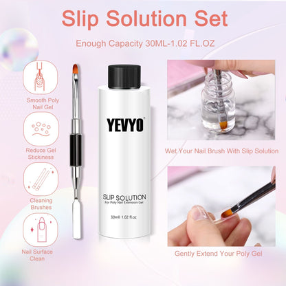 Poly Gel Nail Kit, Poly Nail Gel Kit with UV Lamp for Beginners with Everything, Gel Extension Nail Kit with Slip Solution