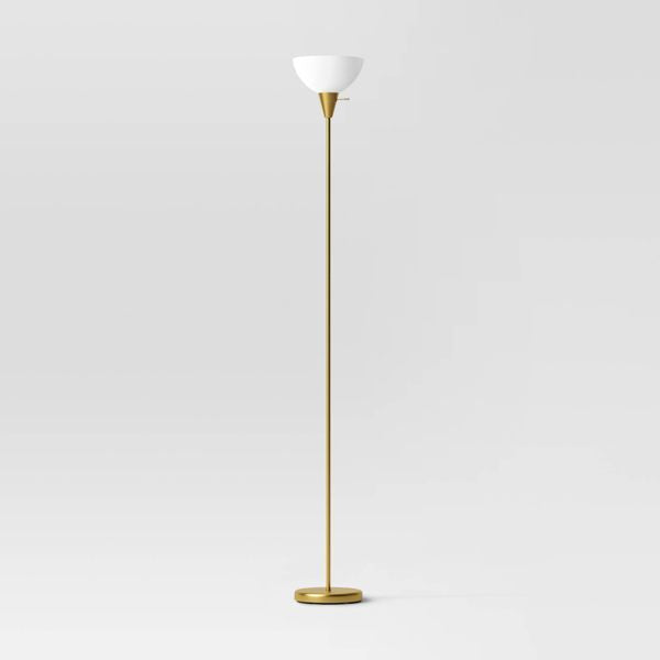 Torchiere Floor Lamp Black Minimalist Standing Light with 3-Way Switch Light Bulbs Not Included