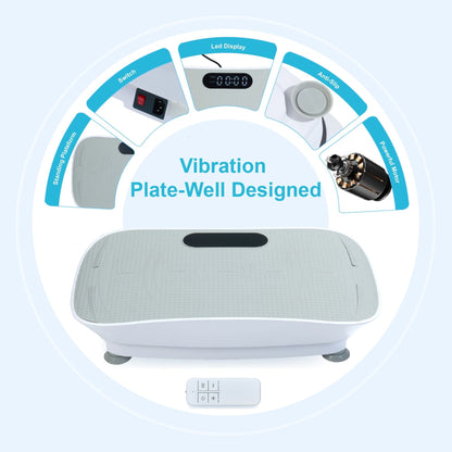 Silent Vibration Platform Crazy Fitness Massage 10-Frequency Weight Loss & Fat Burner Body Shaking Machine For Unisex Grey033