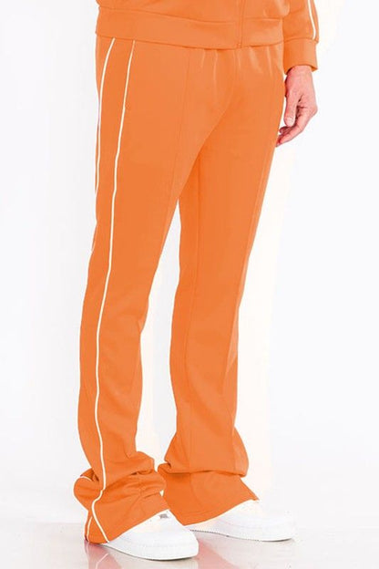 Men's Side Pipe Stacked Flare Trousers for Trendy Urban Style