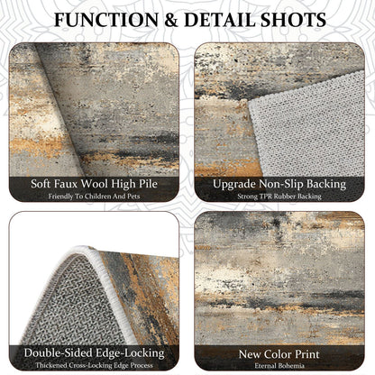 Three-piece kitchen rug set, non-slip and washable, abstract pattern kitchen hallway rug, soft and comfortable, suitable for sinks, floors, entrances, hallways and bathrooms.