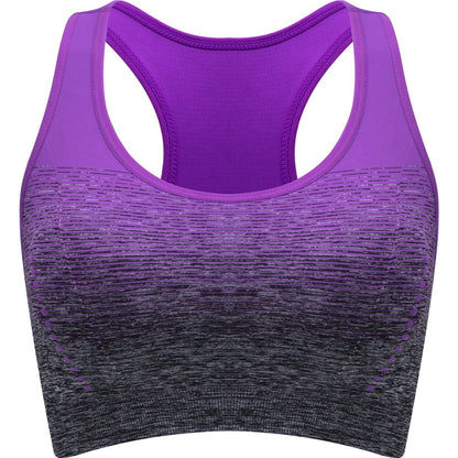 1pc/2pcs/3pcsMedium Support Two Tone Racer Back Sports Bra, Fitness Workout Running Yoga Bra
