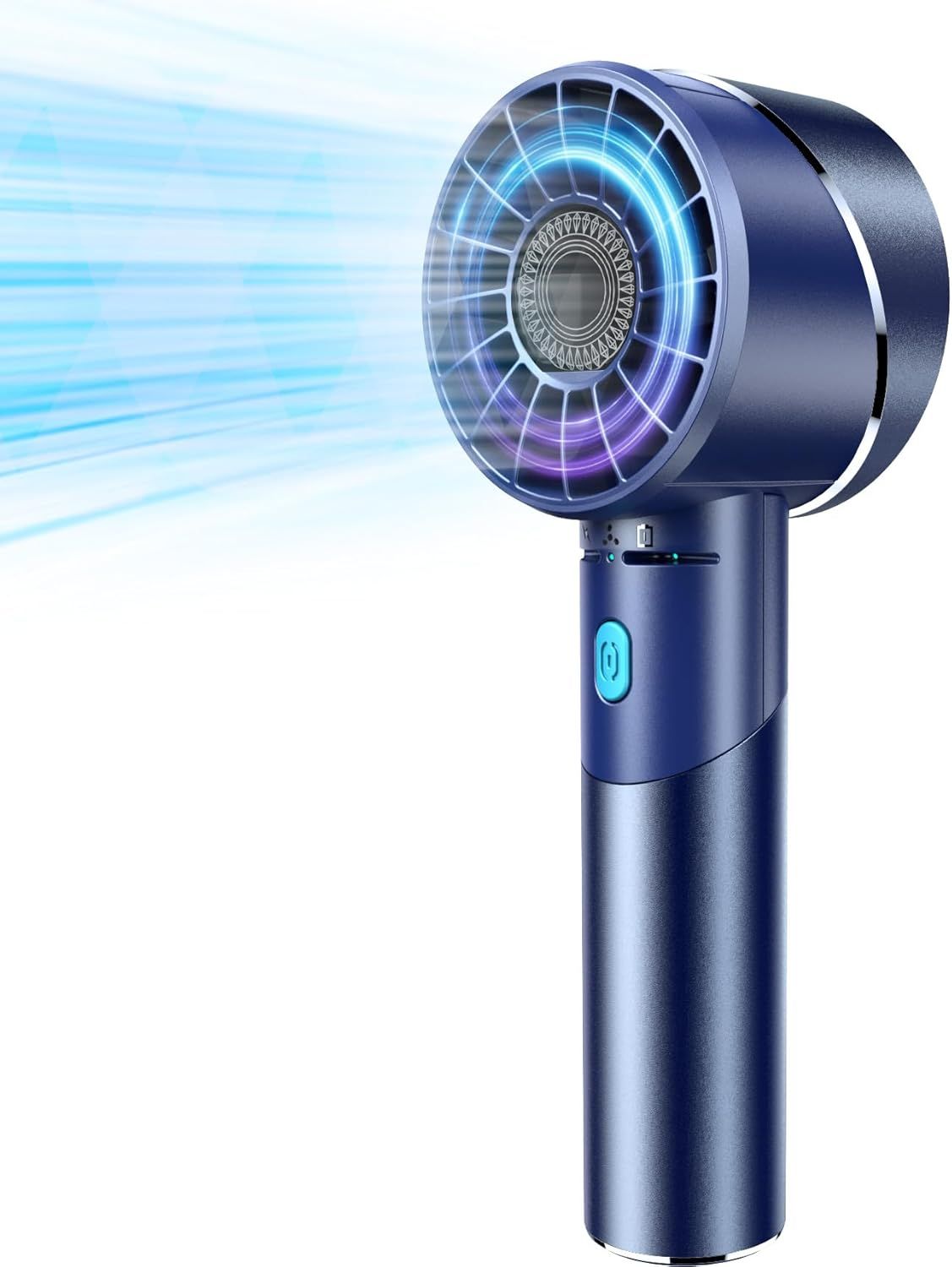 Handheld Fan, Mini Small Portable Turbo Fan, Rechargeable with 4 High Speeds Personal Fans, Max 16H Runtime, For Travel, Office, Outdoor -