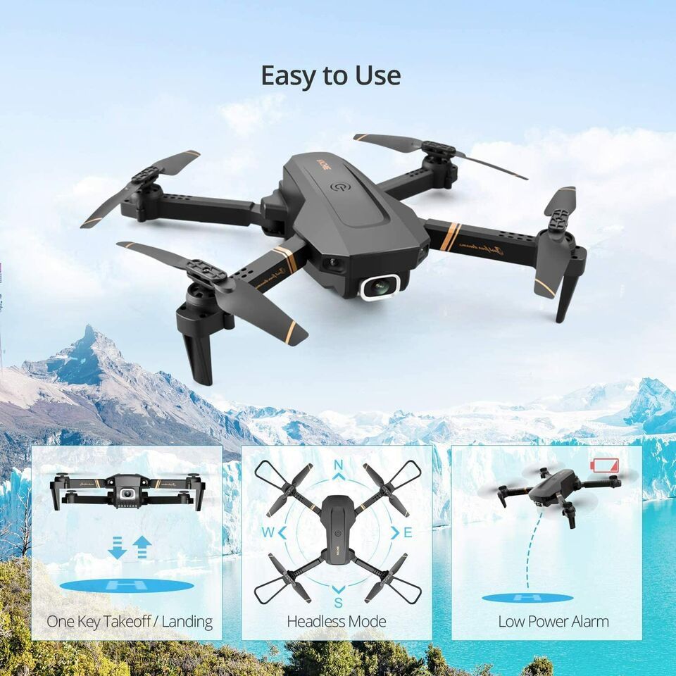 4DRC V4 Drone with 1080P HD Camera for Adults and Kids, Foldable Quadcopter with Wide Angle FPV Live Video, Trajectory Flight, App Control,Optical Flow, Altitude Hold and 2 Modular Batteries