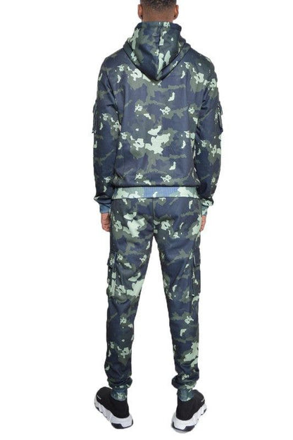 Premium Full Camo Cotton Hoodie Sweat Set - Perfect for Outdoor Adventures