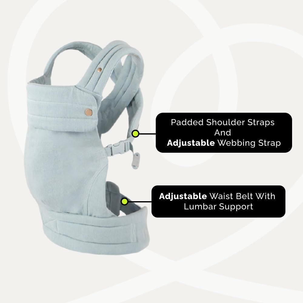 Ergonomic Baby Carrier Newborn to Toddler, Lightweight & Breathable Cotton Infant Carrier for Hands Free Comfort