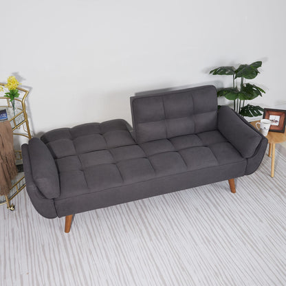 75" Flared Arm Convertible Sleeper Sofa-Dark Gray