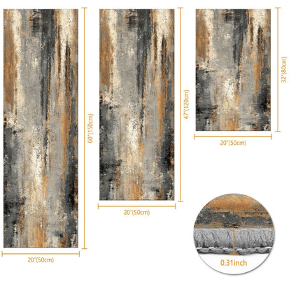 Three-piece kitchen rug set, non-slip and washable, abstract pattern kitchen hallway rug, soft and comfortable, suitable for sinks, floors, entrances, hallways and bathrooms.
