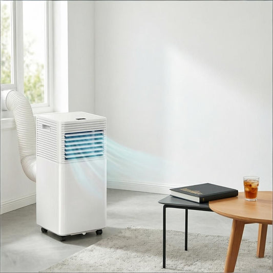 White 10000 BTU Mobile Air Conditioner with Remote Control 24H Timer LED Display for Cooling And Dehumidifying