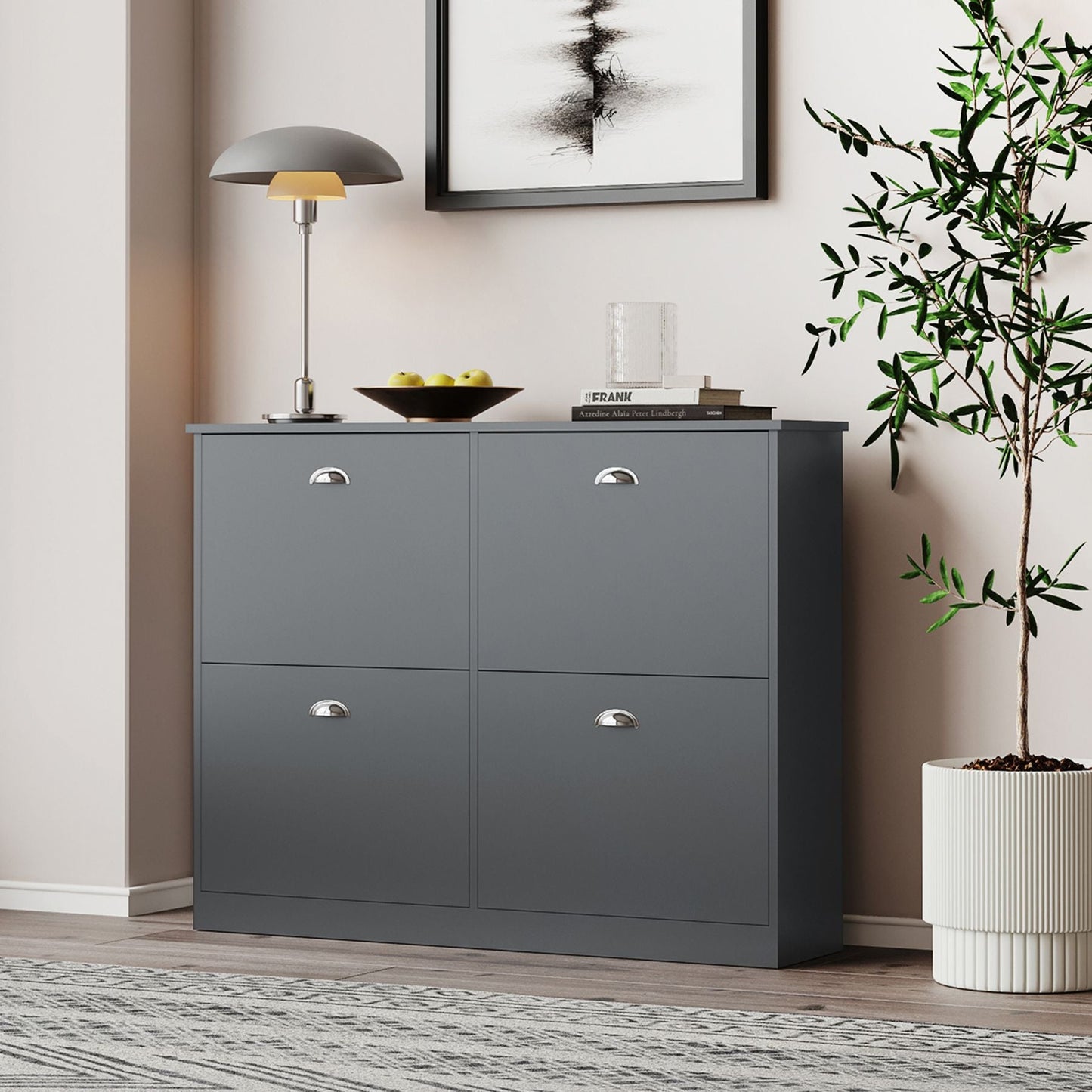 Shoe Cabinet,Hidden Slim Narrow Shoe Rack Cabinet with 4 Drawers for Entryway, Foyer,Hallway,Bedroom