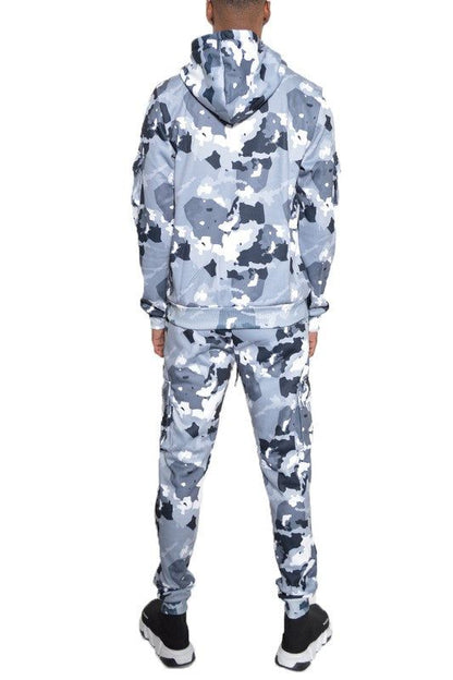 Premium Full Camo Cotton Hoodie Sweat Set - Perfect for Outdoor Adventures