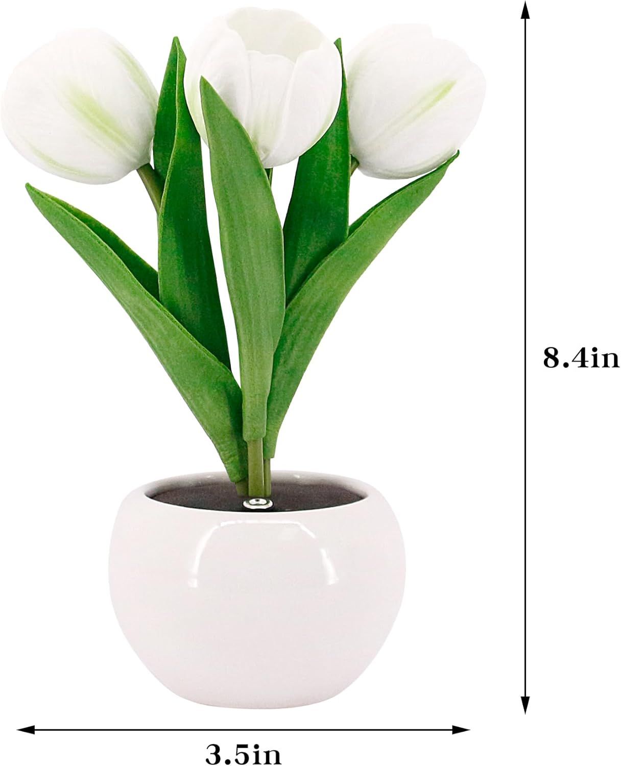 Tulip Lamp - LED Replica Tulip Table Lamp with Flower Vase for Desktop Decoration. Suitable for home, living room, desktop decoration, holiday gifts, atmosphere decoration lamps. Powered by USB