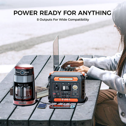 300W Portable Power Station, 230.88Wh /62400mAh Solar Generator, Regulated DC Output Backup Battery with AC Outlet, LED Light Power Station for CPAP Camping