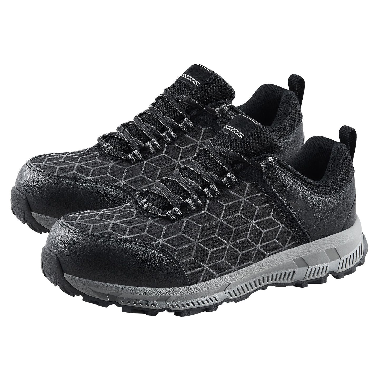 Steel Toe Shoes for Men, US Size 8.5 Wide, Men's Cushion Sport Safety Toe Athletic Work Shoe, Indestructible Safety Sneakers Lightweight,Breathable Industry Construction Work Shoes, Black