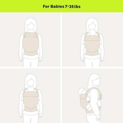 Ergonomic Baby Carrier Newborn to Toddler, Lightweight & Breathable Cotton Infant Carrier for Hands Free Comfort
