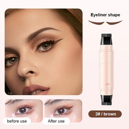 Winged Eyeliner Stamp Pen Dual Head Rotating Design, Quick-Dry, Long-Lasting, Smudge-Proof for Easy Cat Eye (1#/Black)