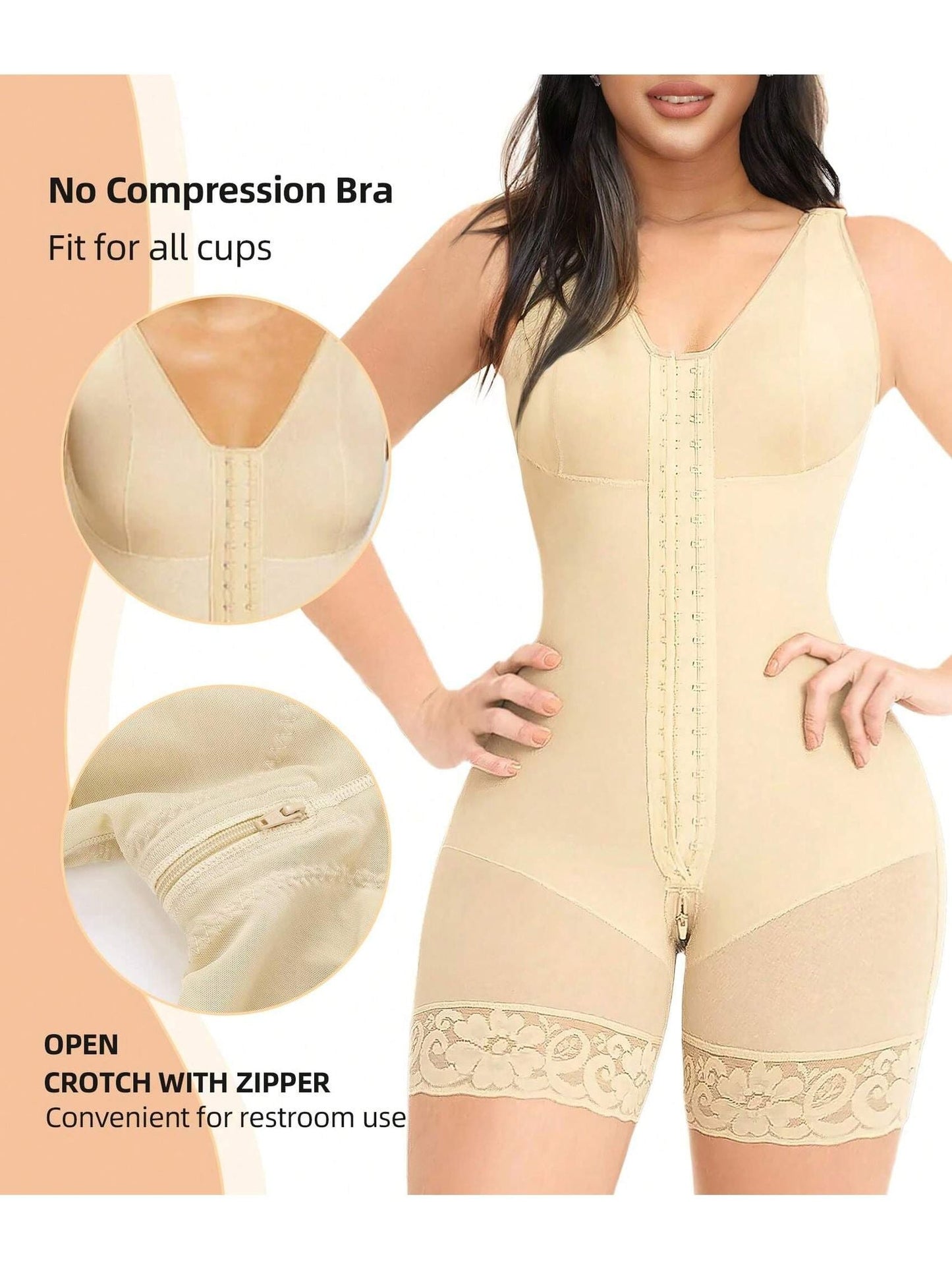 Fasjrixa Fajas Colombianas Shapewear for Women Tummy Control Post Surgery Full Body Shaper Butt Lifter with Zipper Crotch,corset tops for women,fajas colombianas moldeadoras