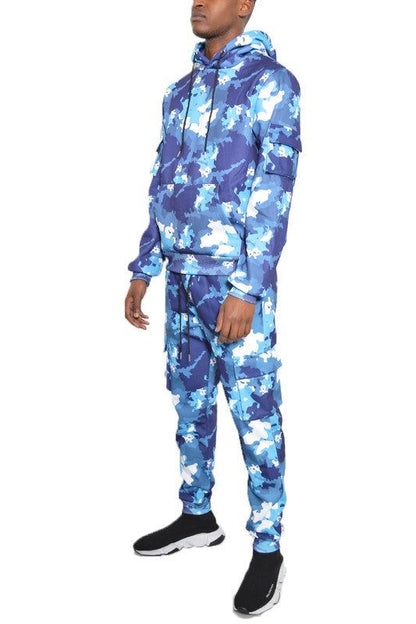 Premium Full Camo Cotton Hoodie Sweat Set - Perfect for Outdoor Adventures