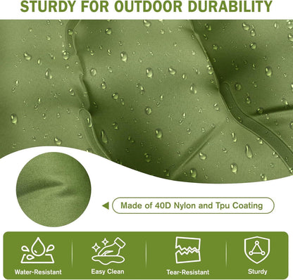 Camping Sleeping Pad, Ultralight Camping Mat with Pillow Built-in Foot Pump, 4" Thick Inflatable Sleeping Mat Compact for Backpacking, Hiking, Car Traveling, Camp Tent