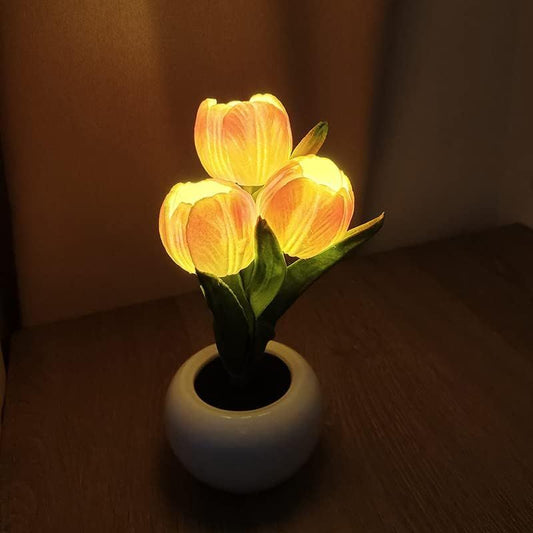 Tulip Lamp - LED Replica Tulip Table Lamp with Flower Vase for Desktop Decoration. Suitable for home, living room, desktop decoration, holiday gifts, atmosphere decoration lamps. Powered by USB
