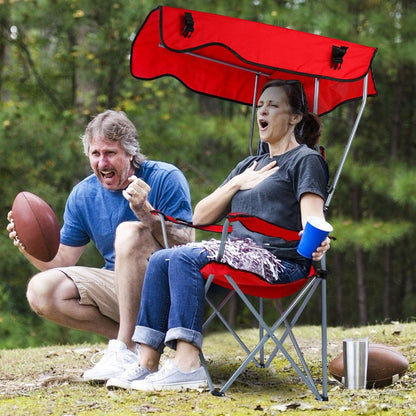 Foldable Beach Canopy Chair Sun Protection Camping Lawn Canopy Chair 330LBS Load Folding Seat